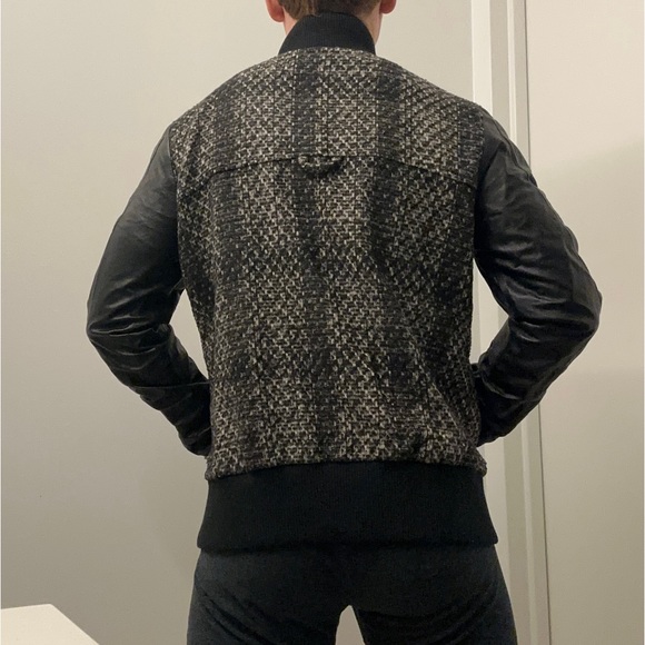 Stolen Girlfriends Club | Men’s Wool Bomber w Leather Sleeves | Fits like an M - Picture 7 of 9